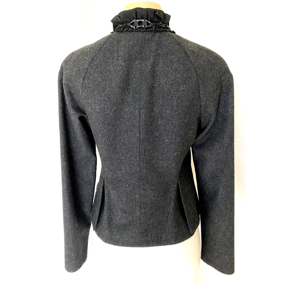 NWOT Magaschoni Collection Embellished Wool Blend Blazer Jacket Charcoal… - Picture 4 of 6
